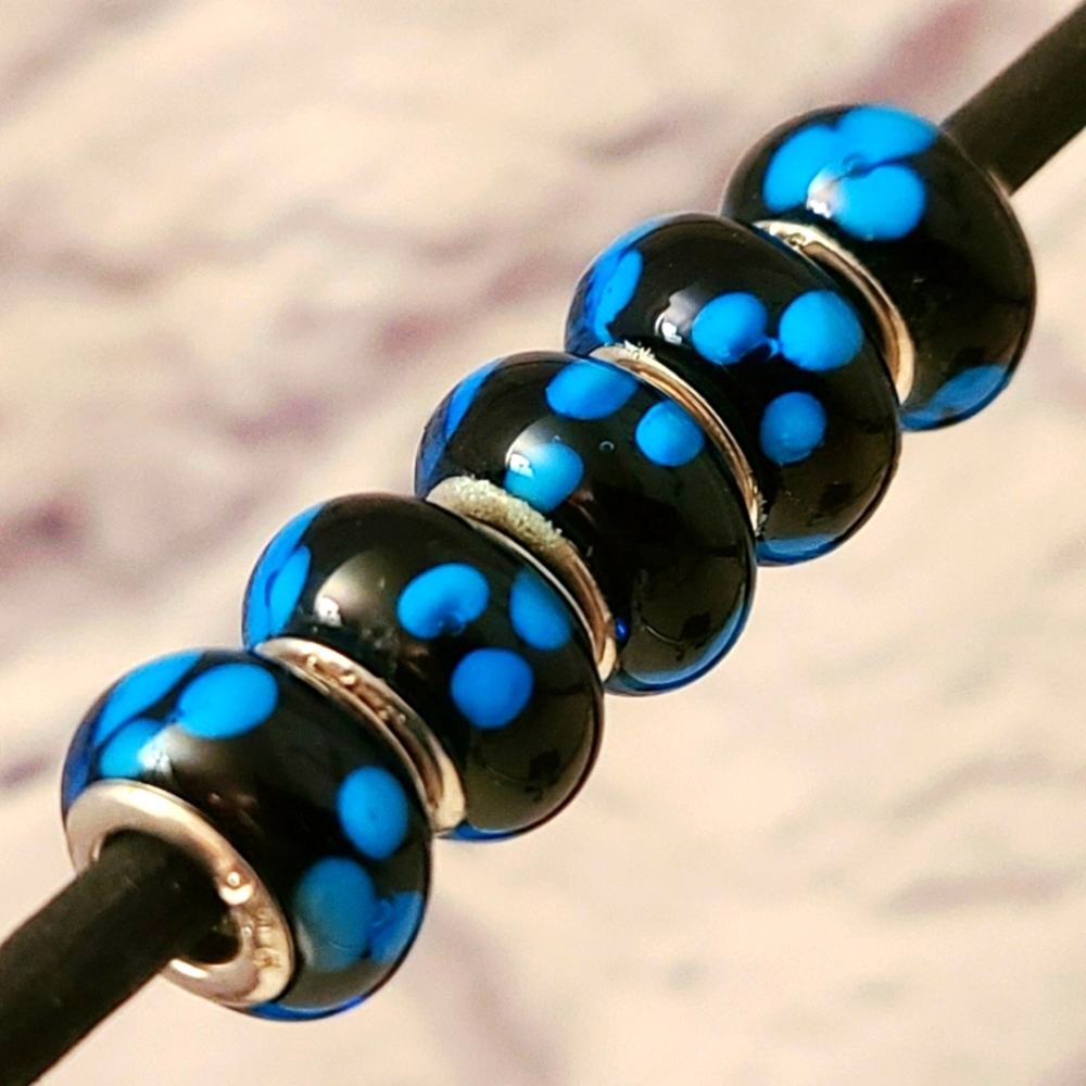 Italian Bella Venetian Bead - Murano Glass & Sterling Silver